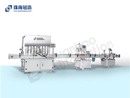 自動化膏體、液體灌裝、旋蓋、貼標生產(chǎn)線